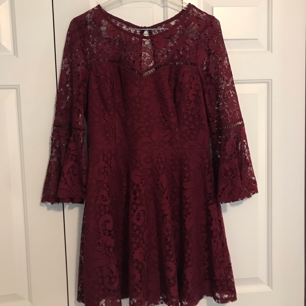 Maroon Lace Dress